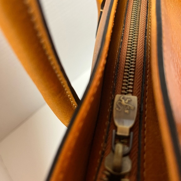 Pratesi Firenze Reggello Gran Gala B491 Camel Italian Leather Handbag Old Money - Picture 6 of 7